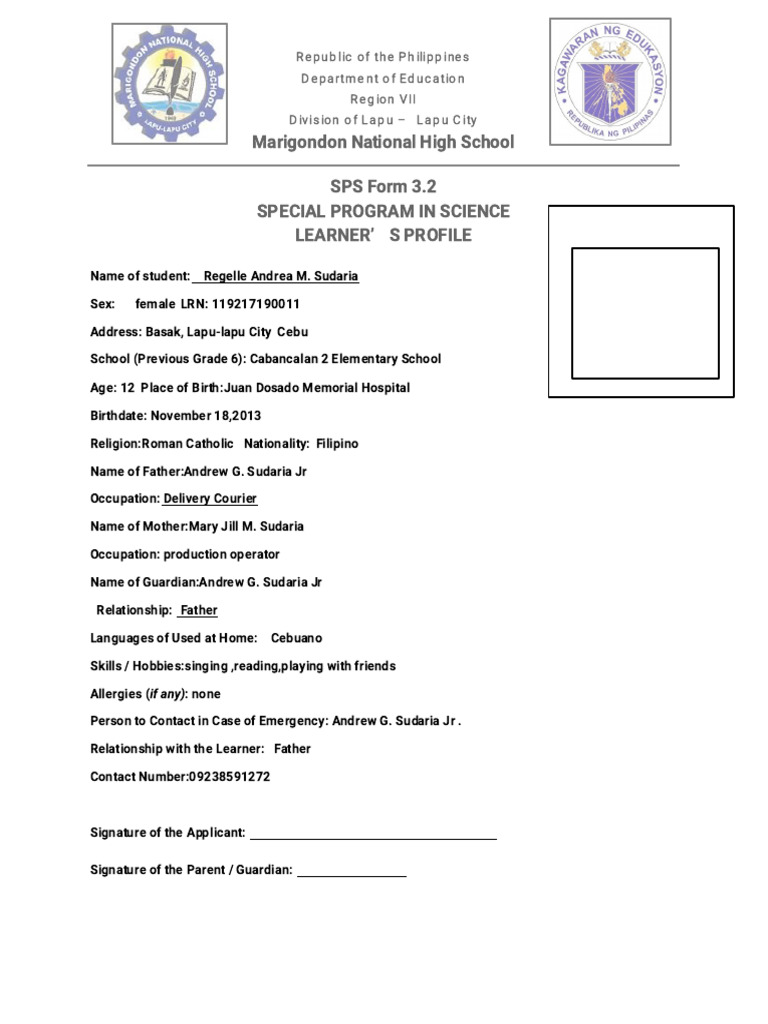 SPS Learners Profile | PDF