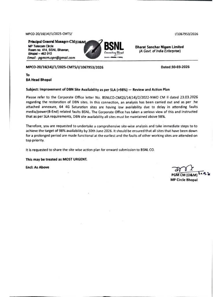 DBN Letter BA Bhopal | PDF | Electric Power | Electromagnetism