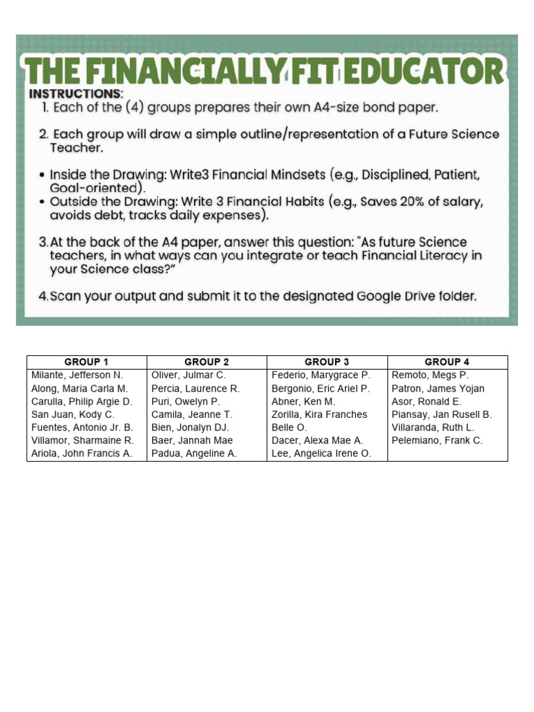 Financial Literacy Worksheet | PDF