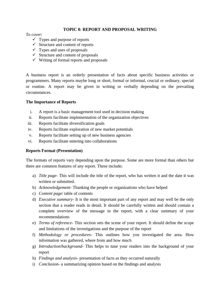 Topic 8- Report and Proposal Writing | PDF | Data | Data Analysis
