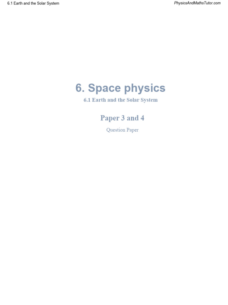 Kami Export - 6.1 Earth and the Solar System QP | PDF | Local ...