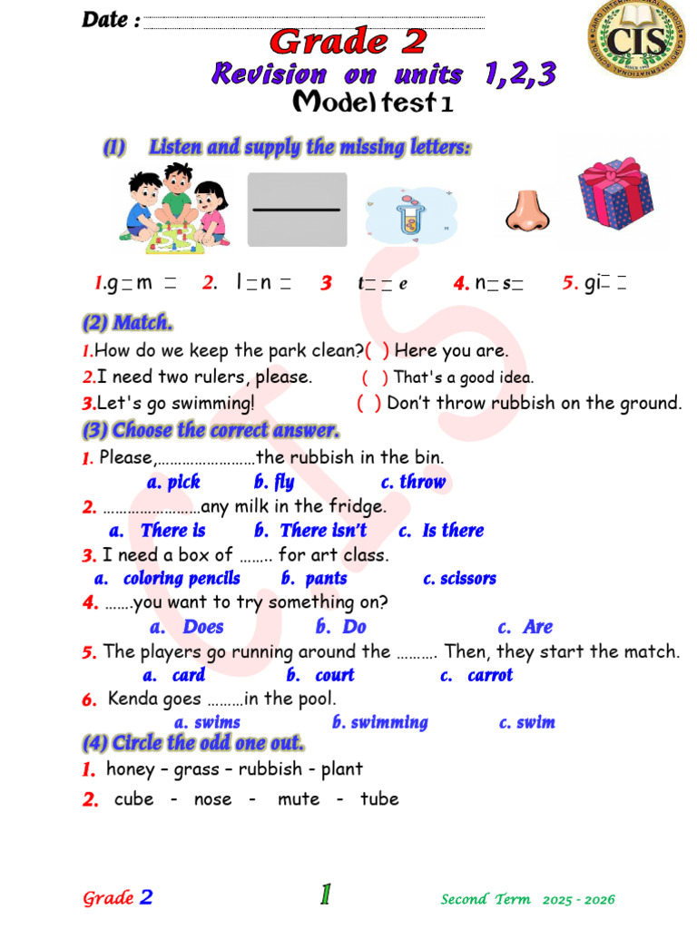 Revision Units 1,2,3 | PDF