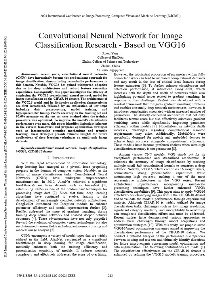 Convolutional Neural Network for Image Classification Research - Based ...