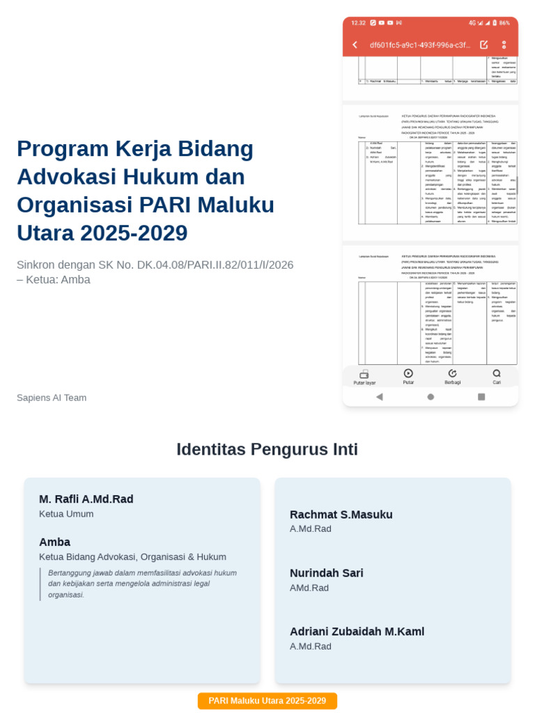 Program Kerja Bidang Advokasi Hukum dan Organisasi PARI Maluku Utara ...
