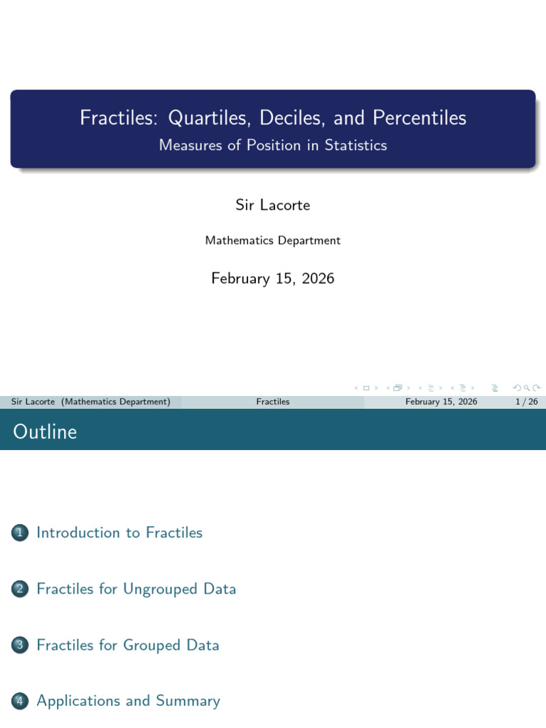 Fractiles For Grouped and Ungrouped Data | PDF | Quantile | Quartile