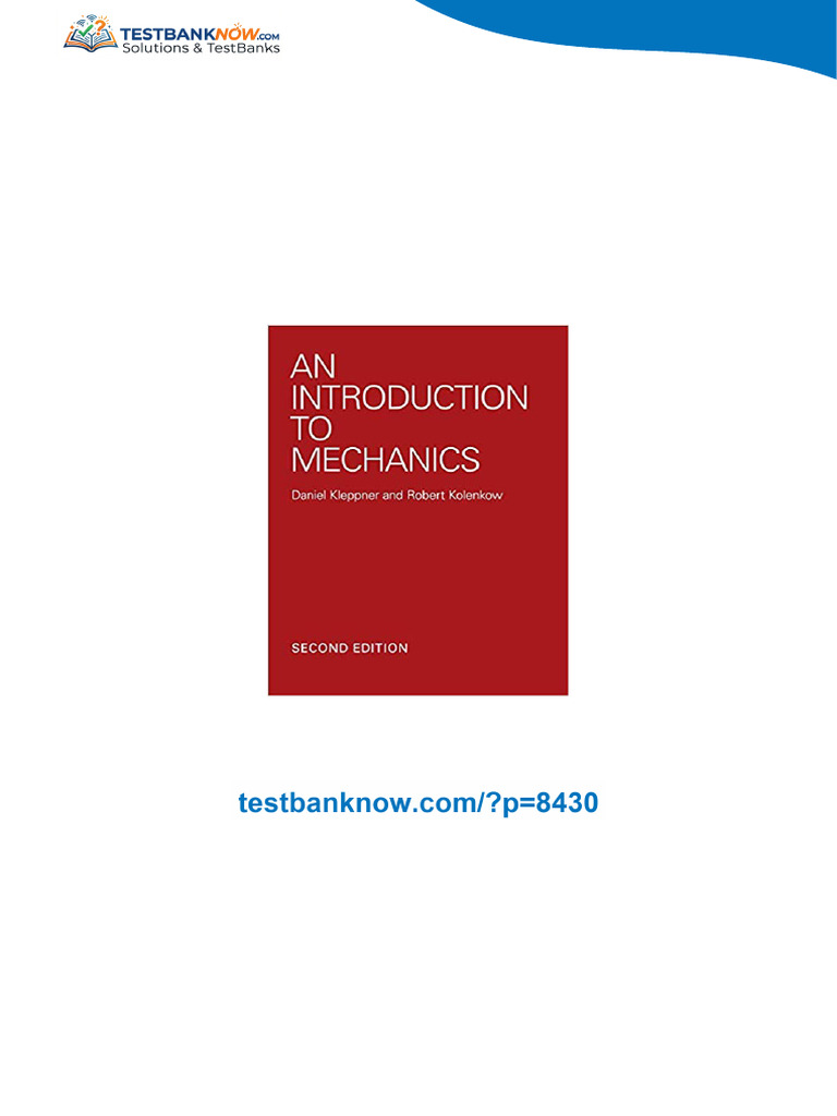 Solution Manual for An Introduction to Mechanics 2nd Edition digital ...
