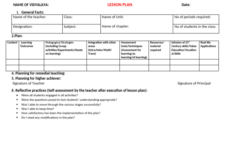 Lesson Plan Format | PDF