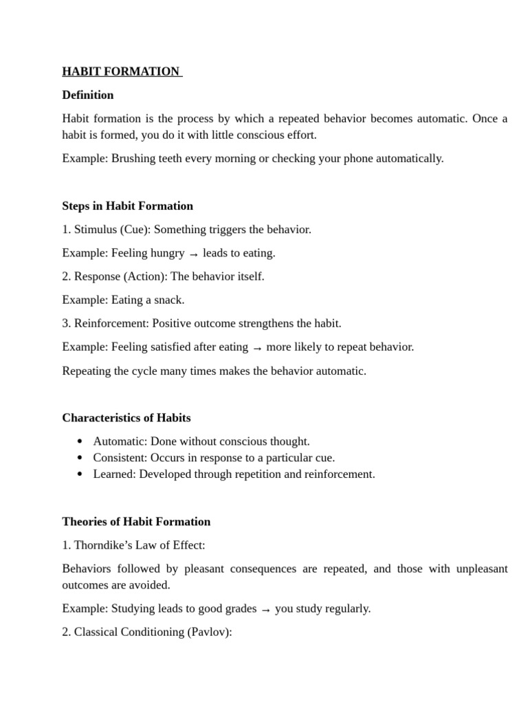 Habit Formation | PDF