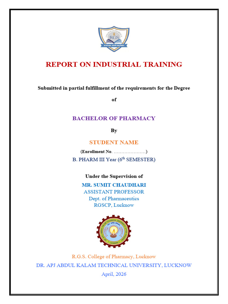Industrial Report Project Work Report_cover Page (Rgs) (2) (2) | PDF ...