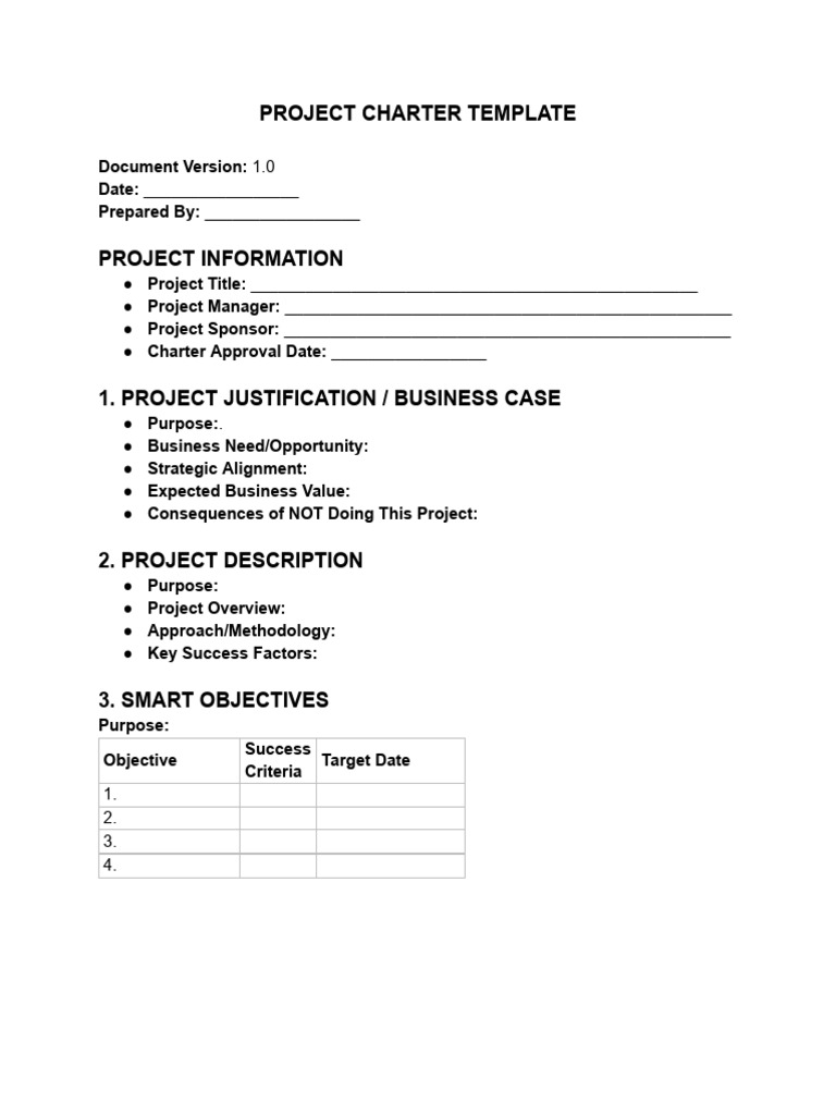 Project Charter Template | PDF | Business