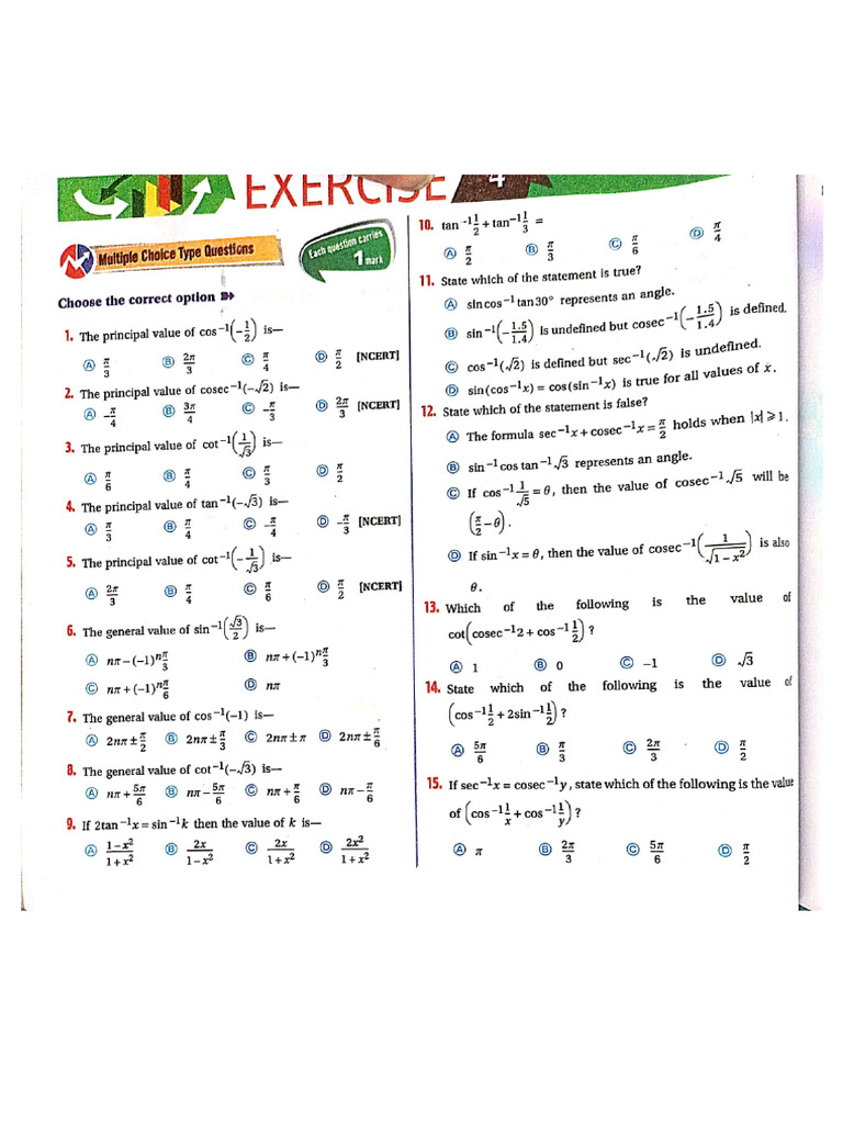 Trigonometric Inverse Circular Functions | PDF