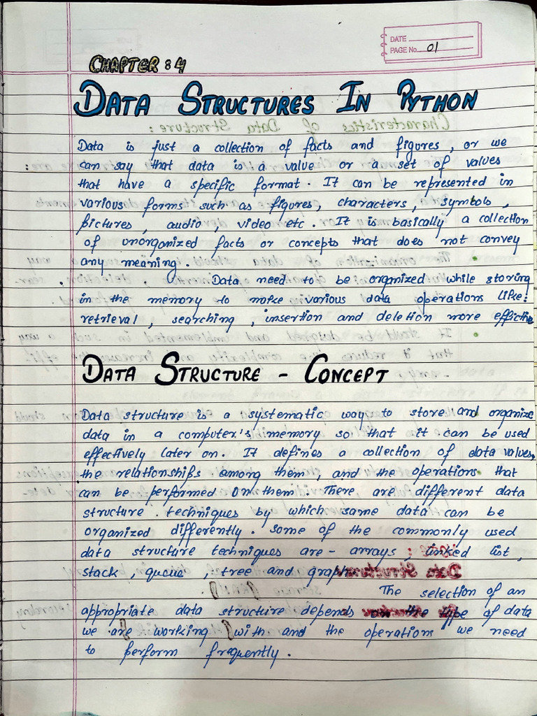 Data Structures in python class 12th | PDF