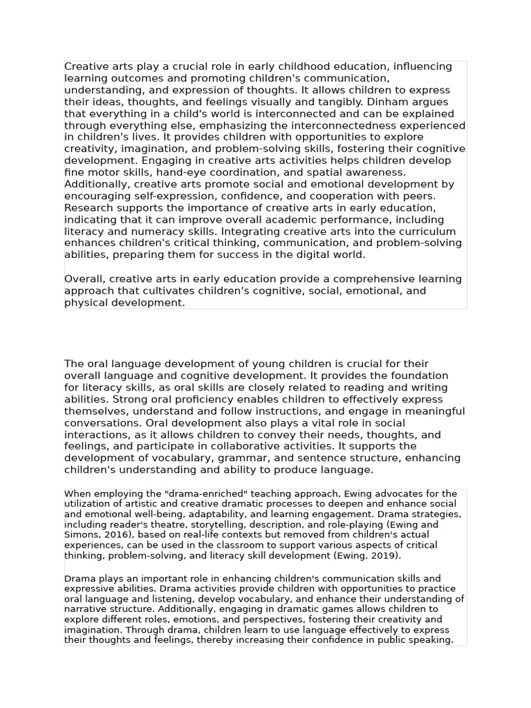 Creative Arts Play a Crucial Role in Early Childhood Education | PDF ...