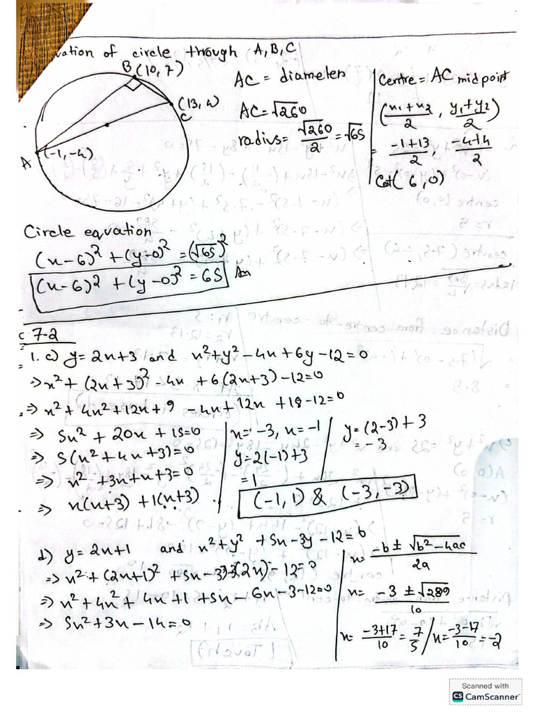 Add Maths Coordinate Geometry Chapter 7 Exercise 7.2 CW & Soved ...