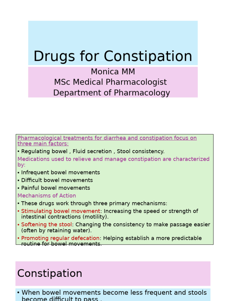 Drugs Used to Treat Constipation | PDF | Constipation | Dietary Fiber