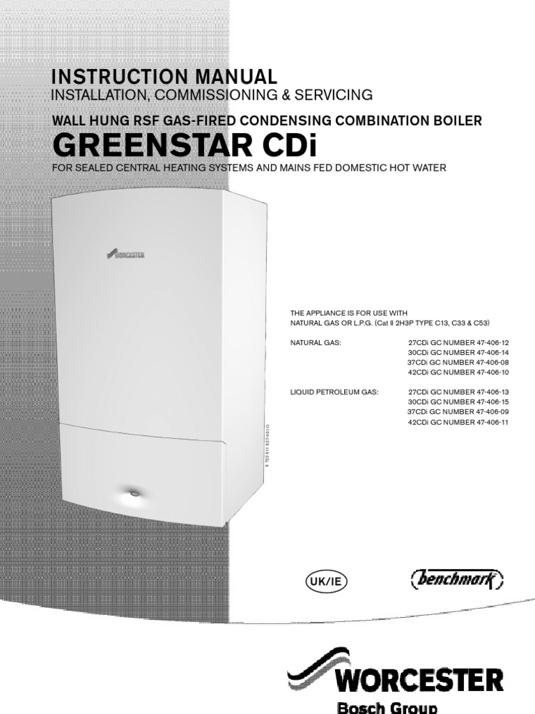 Greenstar Cdi Installation Manual PDF Water Heating Valve