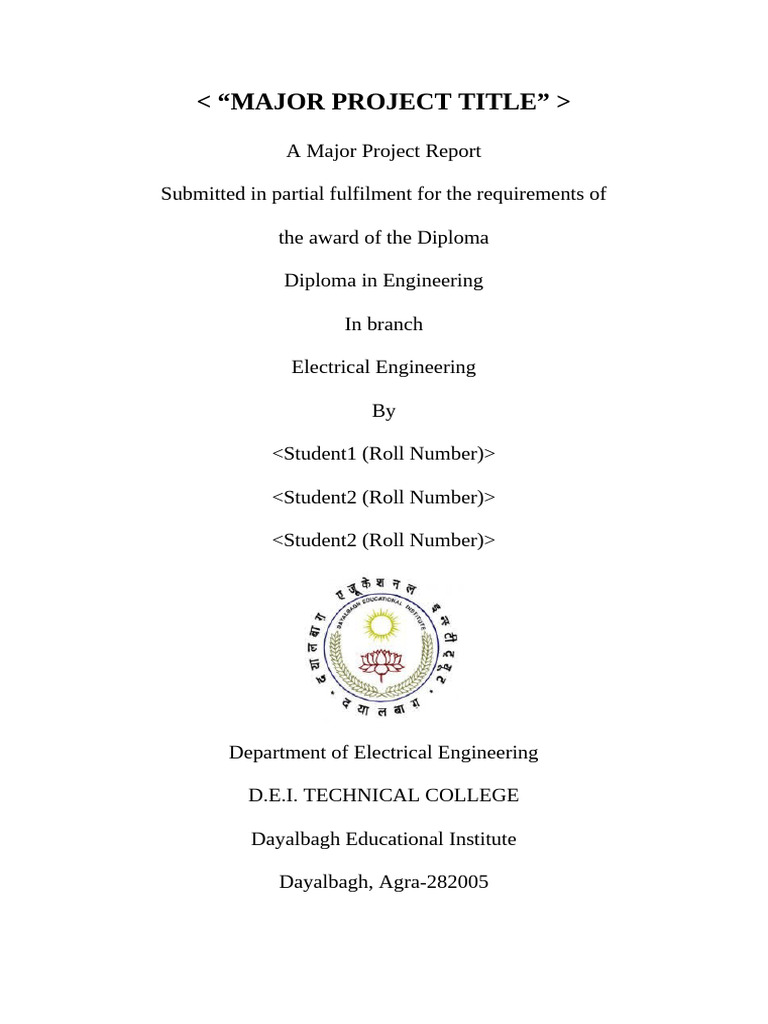 DEE607 - Major Project File Format - Electrical Branch | PDF | Chess ...