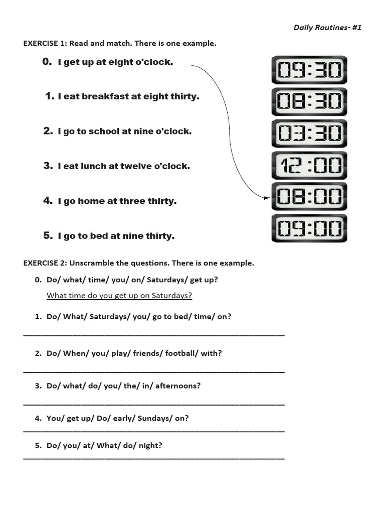 Daily Routines #1 | PDF