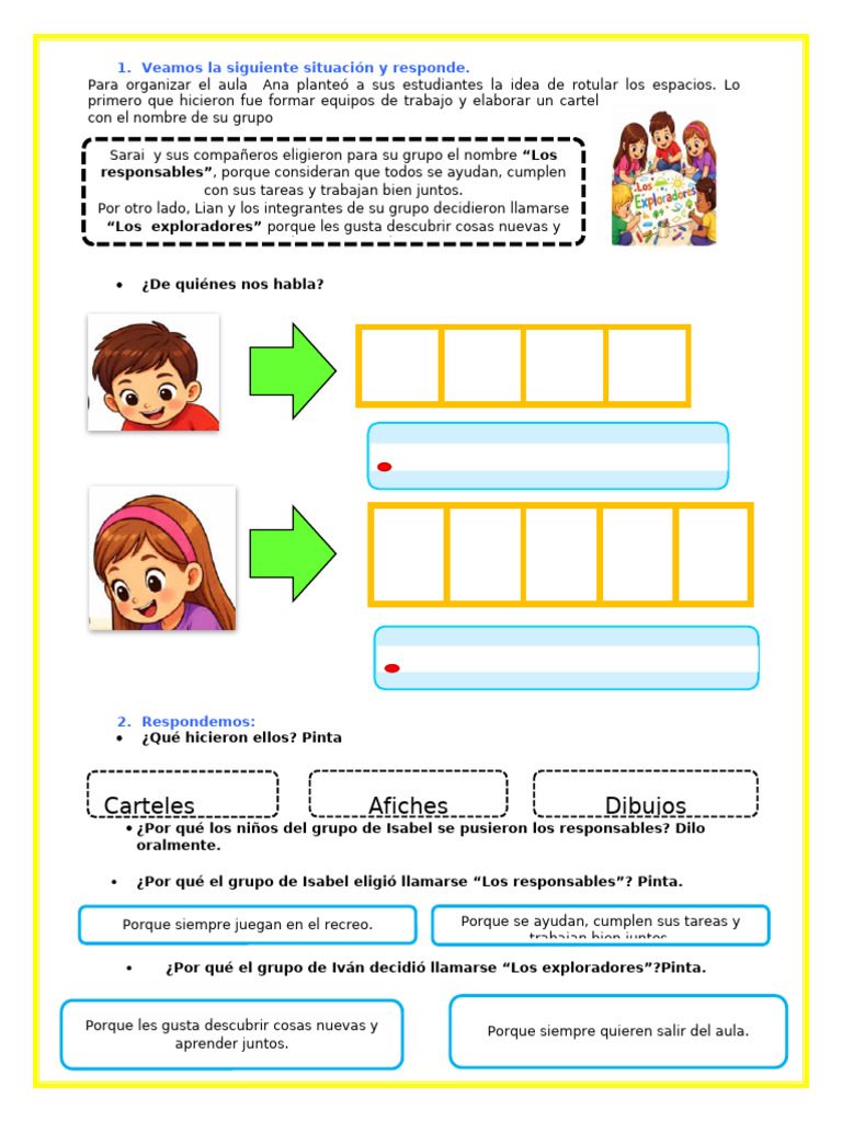 1° U1 S1 FICHA D1 COM PONEMOS NOMBRES A NUESTROS GRUPOS | PDF