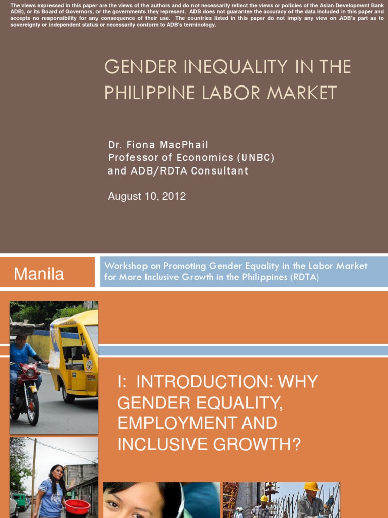 Gender Inequality in The Philippine Labor Market | PDF | Workforce ...