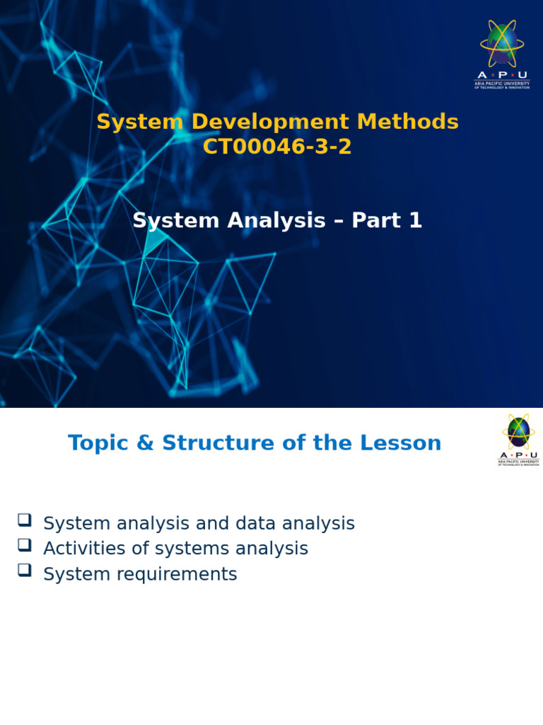 Week 09 System Analysis Part 1 | PDF | System | Data Analysis