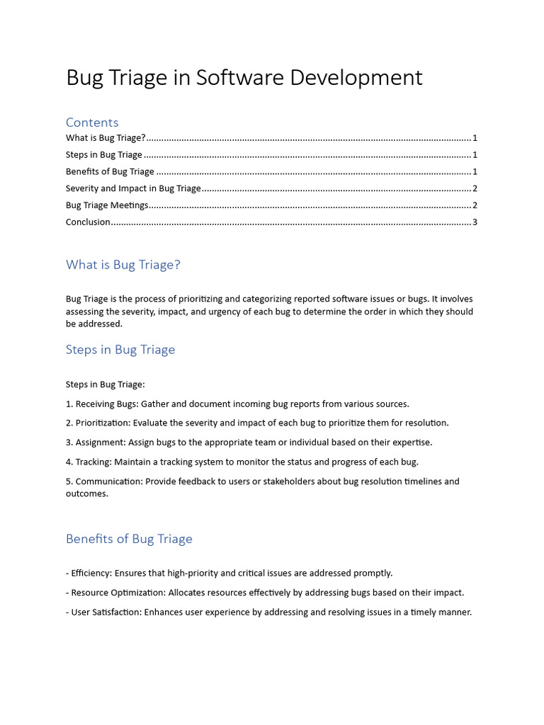 Bug+Triage+in+Software+Development | PDF | Software Bug | Agile ...