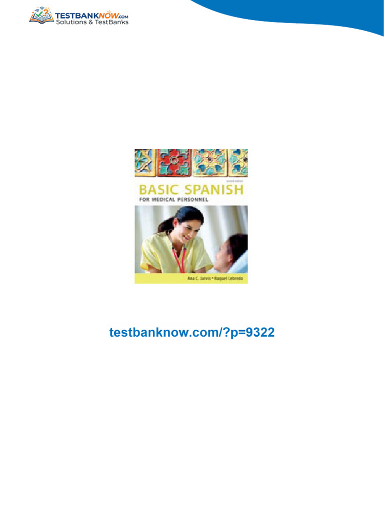 Solution Manual for Spanish for Medical Personnel Basic Spanish Series ...