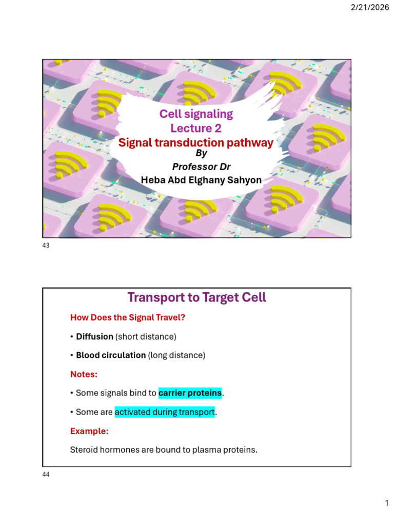 Lec 2 Cell Signaling | PDF | Cell Signaling | Signal Transduction