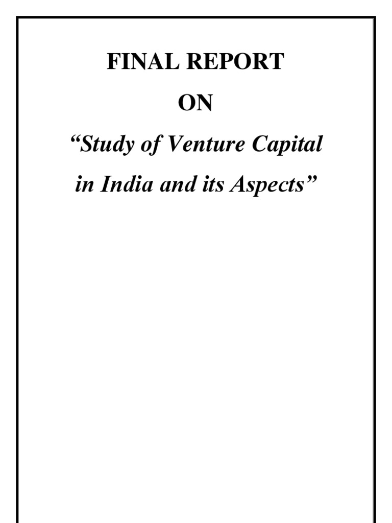 Venture Capital Landscape in India | PDF | Venture Capital | Corporate ...