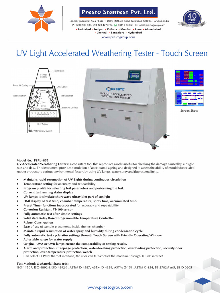 uv-light-accelerated-weathering-tester-touch-screen | PDF | Ultraviolet