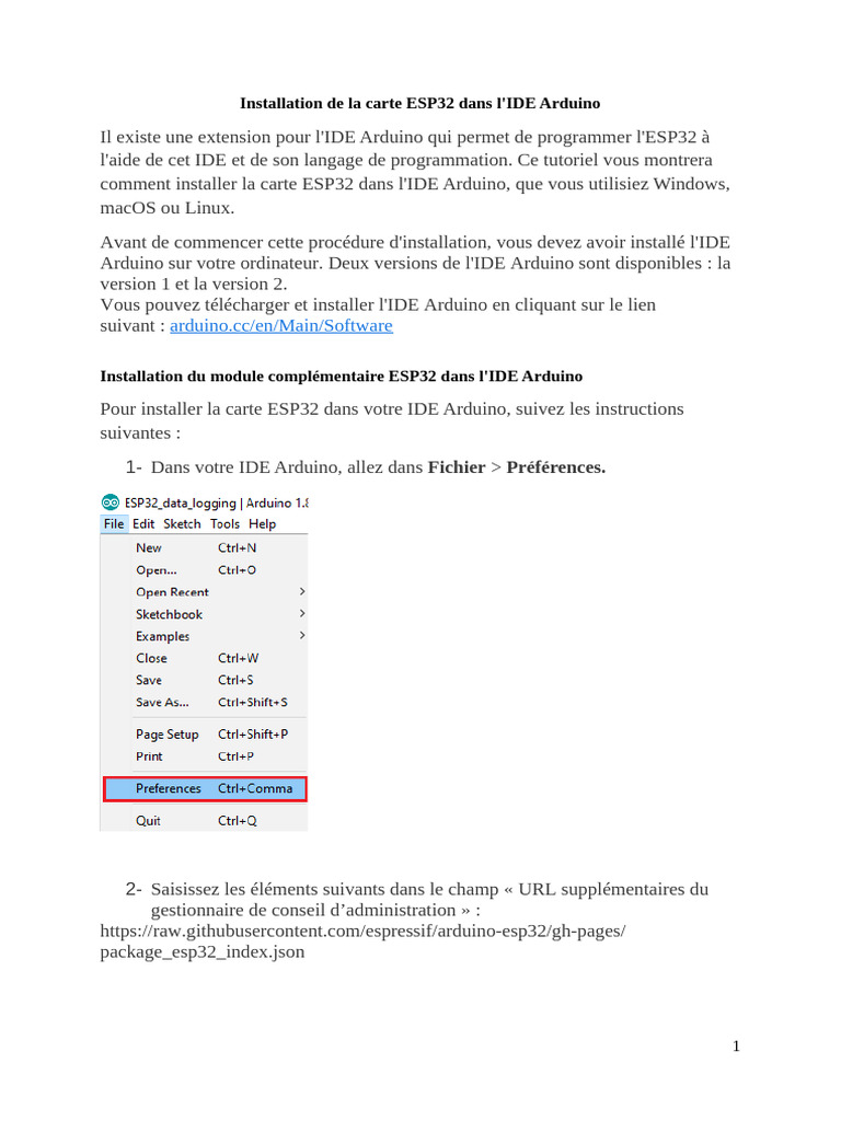 Tuto Esp32 | PDF | Environnement de développement | Arduino