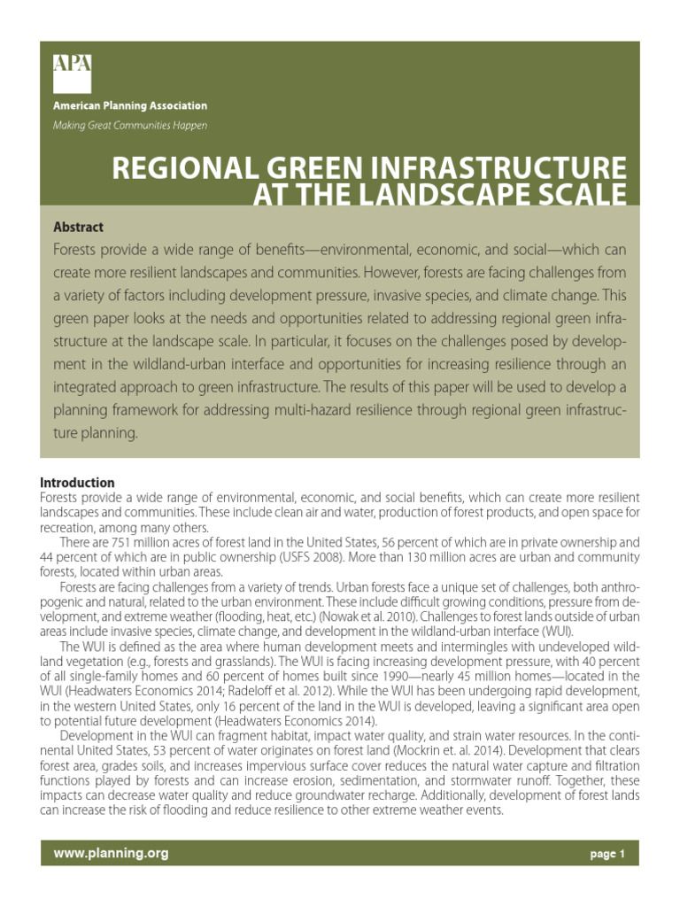 Regional Green Infrastructure Landscape Scale | PDF | Green ...