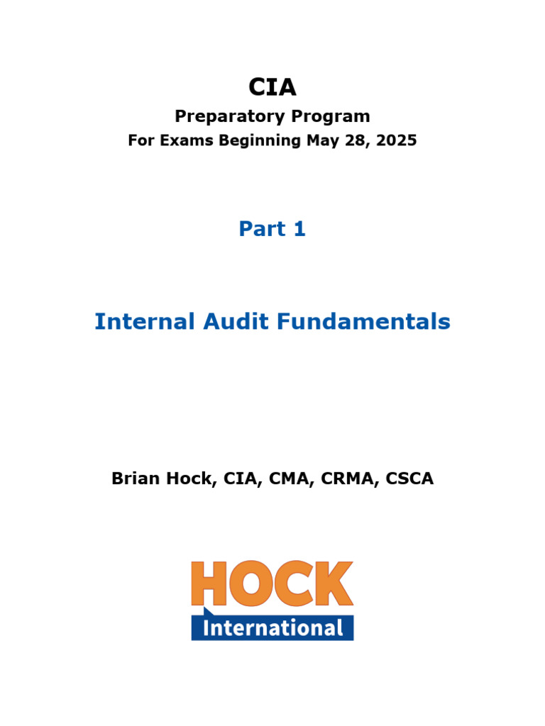 CIA Part 1 Text Book | PDF | Internal Audit | Audit