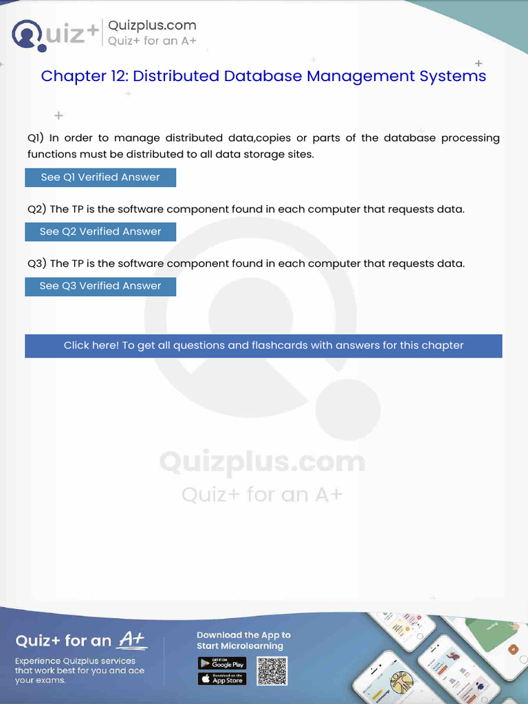 In Order to Manage Distributed Datacopies or Parts of the Database ...