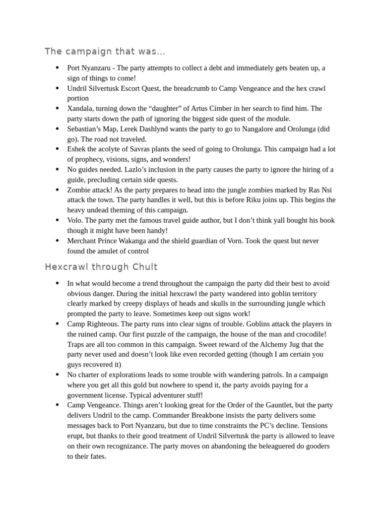 Tomb of Annihilation Campaign Wrap | PDF | Forgotten Realms