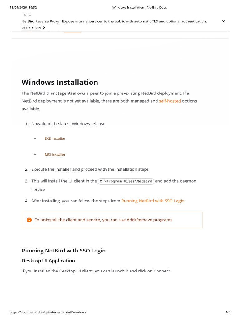 Windows Installation - NetBird Docs | PDF | Microsoft Windows | Command ...