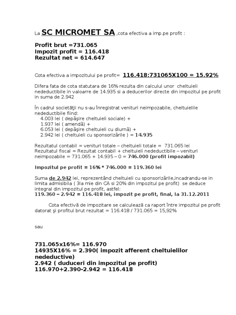 Cota Efectiva Imp Profit Pdf