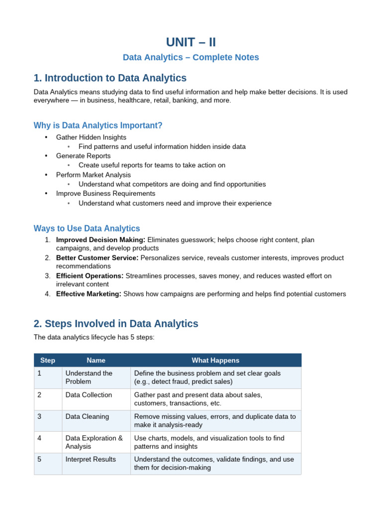 Unit2 DataAnalytics Notes | PDF | Analytics | No Sql