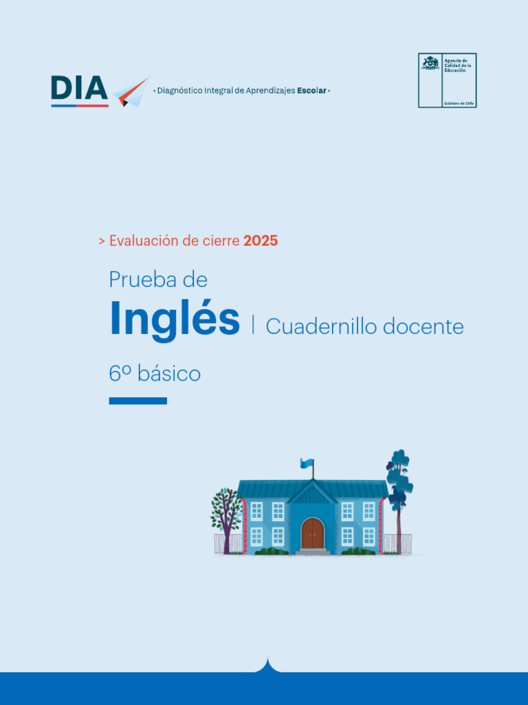 Prueba Ingles Parte 2 Cierre 2025 6 Basico | PDF