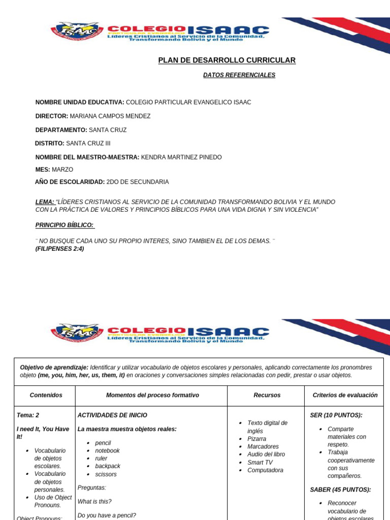 PDC 2DO DE SECUNDARIA MARZO | PDF