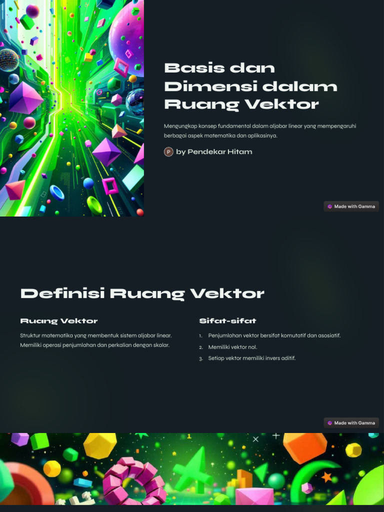 Basis Dan Dimensi Dalam Ruang Vektor Dikompresi | PDF