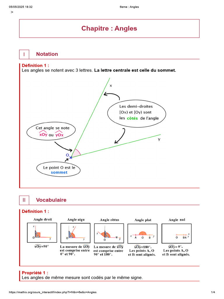 6eme - Angles | PDF | Géométrie | Géométrie euclidienne