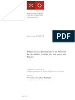 Relação Entre Absentismo e Os Prémios de Incentivo: Estudo de Um Caso em Angola