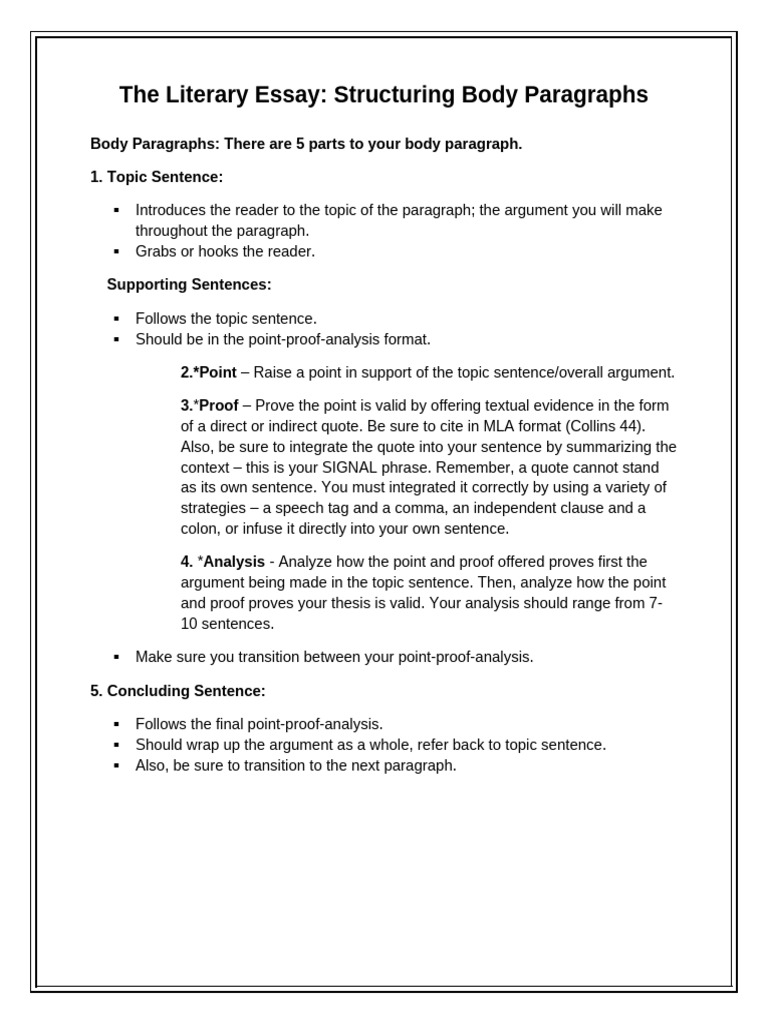 Essay Writing - Breakdown of Body Paragraph 2024 | PDF | Nonviolence ...