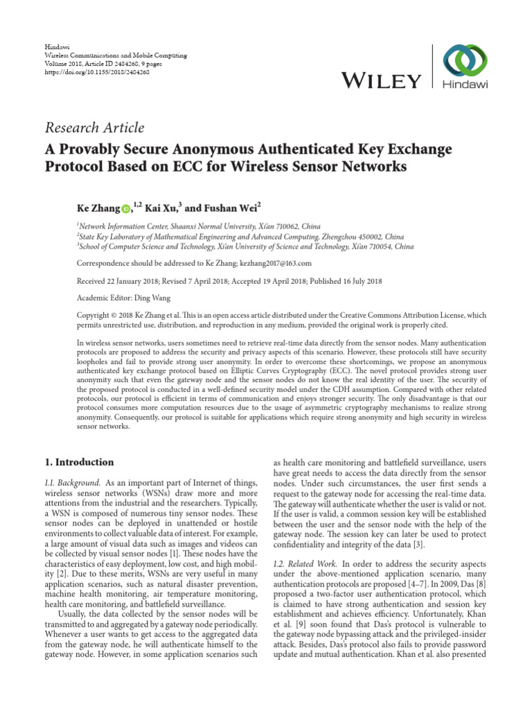 Research Article | PDF | Wireless Sensor Network | Cyberwarfare