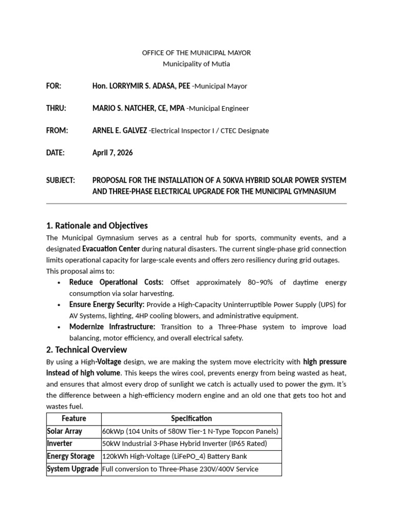 2026 Solar Energy System Proposal. | PDF | Photovoltaic System ...