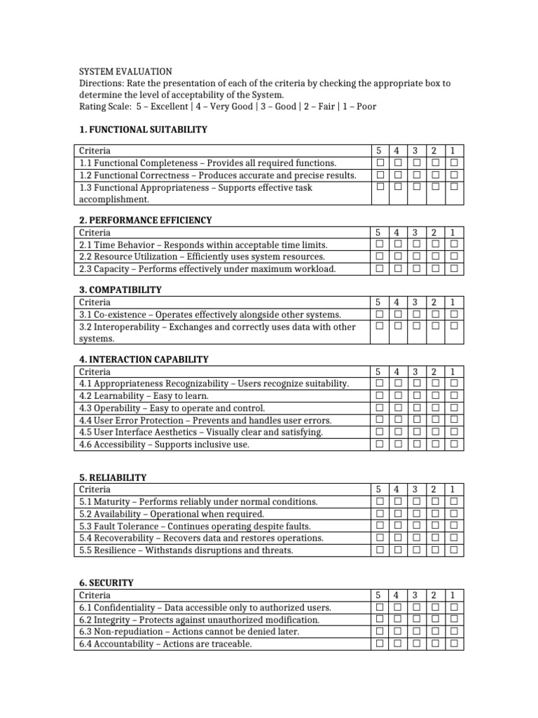 Iso Iec 25010 2023 Evaluation Form With Grid Lines | PDF | Password ...