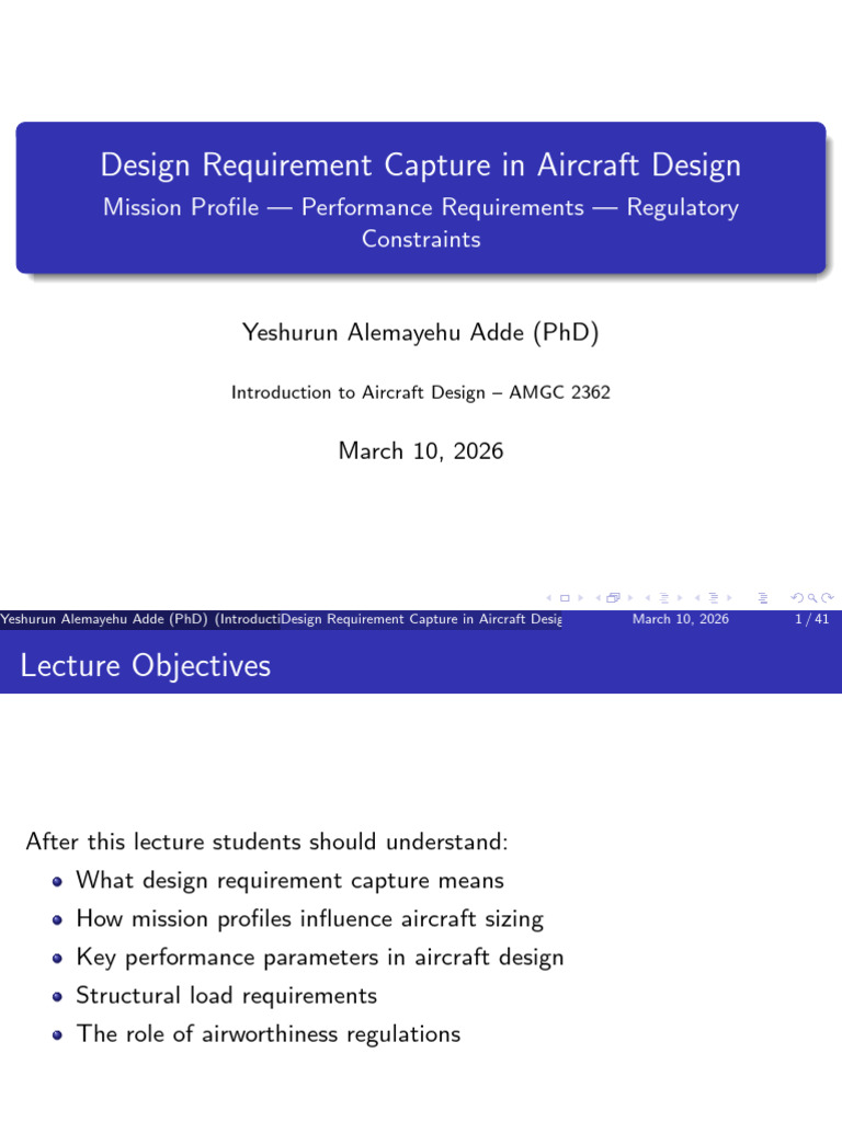 Design Requirement Capture PPT-Week-4 | PDF | Aircraft | Takeoff