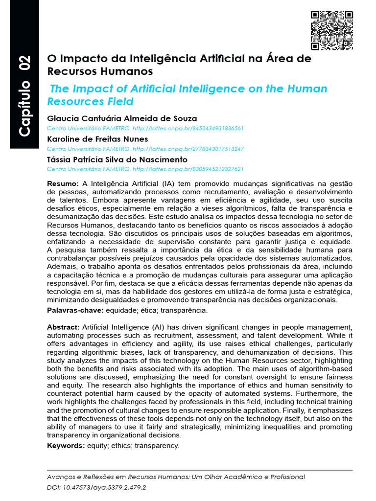 O impacto da inteligencia artificial na area de rucursos humanos | PDF ...