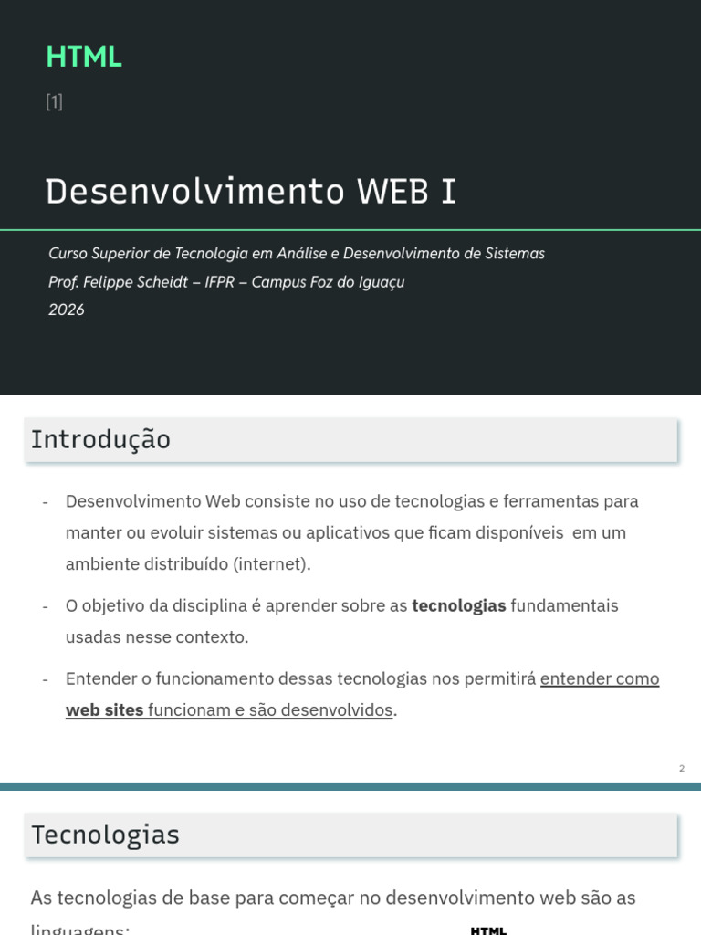 01 - HTML | PDF | Html | Rede mundial de computadores
